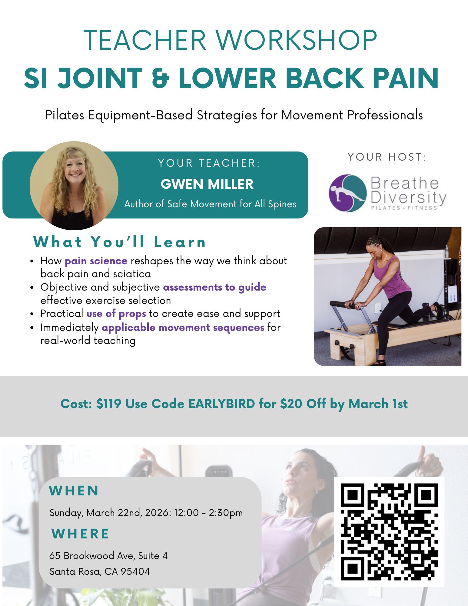 Teacher workshop on SI joint and lower back pain.